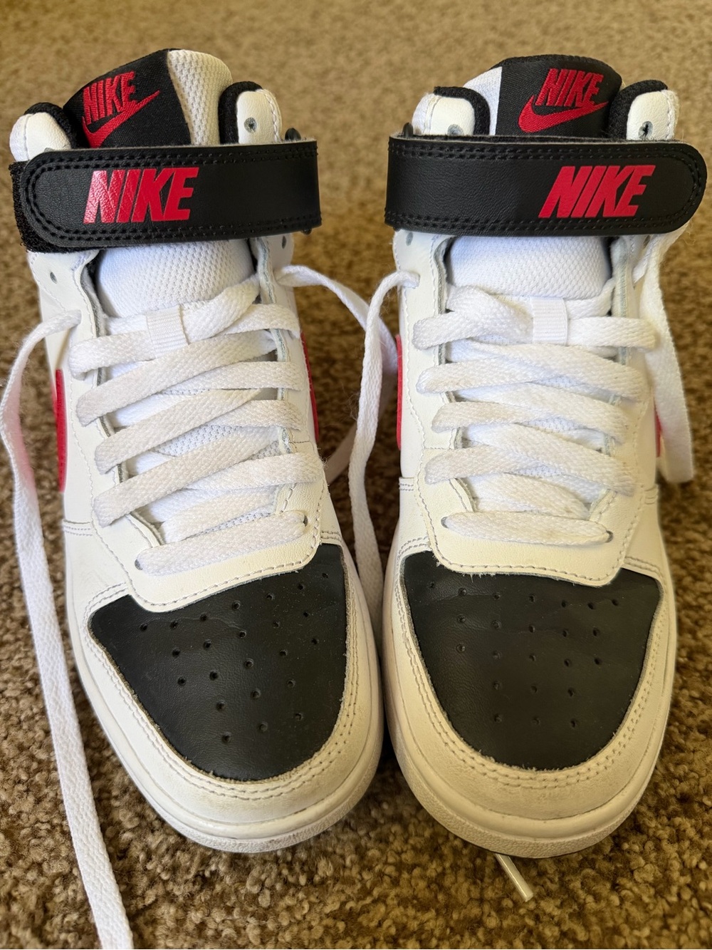 Nike Kids High-Top Sneakers White Black Red